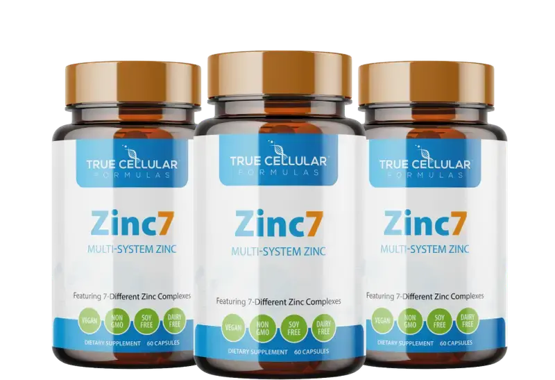 Zinc7 three bottle package for long-term zinc support and wellness balance